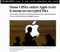 英国命令苹果iCloud“开后门”，美国发出警告